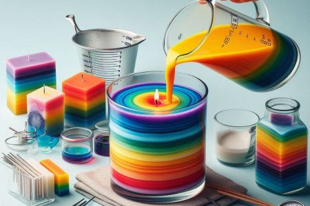 بنر آموزش ساخت شمع رنگی چند لایه