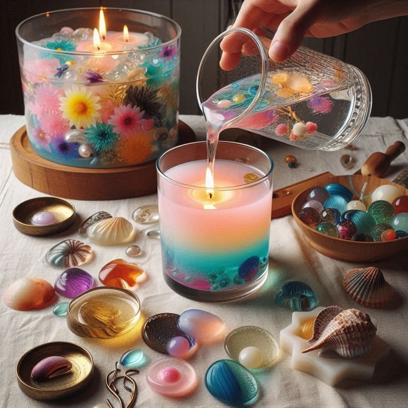 آموزش ساخت شمع ژله ای در رنگ بندی مختلف